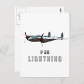 P38 Blitze Postkarte (Vorne/Hinten)