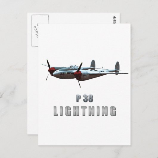P38 Blitze Postkarte (Vorne/Hinten)
