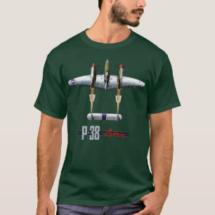 P38 Blitzstrahlflugzeug WW2 1 T-Shirt