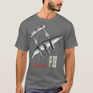 P38 Blitzstrahlflugzeug WW2 T-Shirt