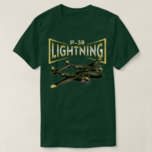 P38 Lighting WW2 Flugzeug Luftfahrzeug Luftfahrzeu T-Shirt (Design vorne)