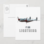 P38 Lightning Postkarte (Vorne/Hinten)