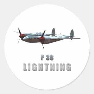 P38 Lightning Runder Aufkleber