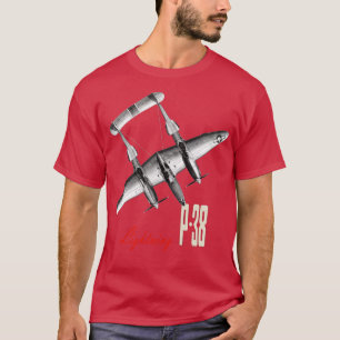 P38 Lightning WW2-Jagdflugzeug Flugzeug T-Shirt