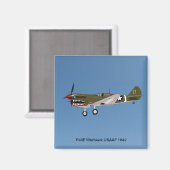 P40E Warhawk Fighter Magnet (Vorderseite/Rückseite)
