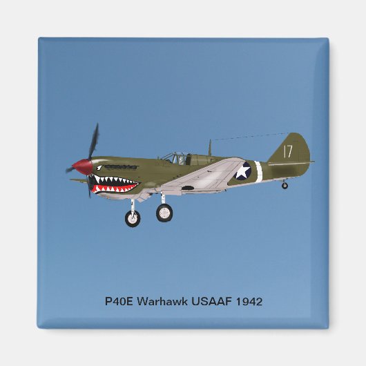 P40E Warhawk Fighter Magnet (Vorne)