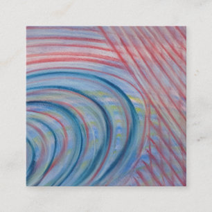 P43 Blau Rot Gelb Farbige Abstrakte Kunst Quadratische Visitenkarte
