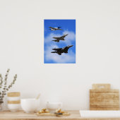 P51 F16 F15 in Formation Poster (Küche)