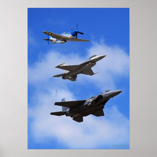 P51 F16 F15 in Formation Poster (Vorne)