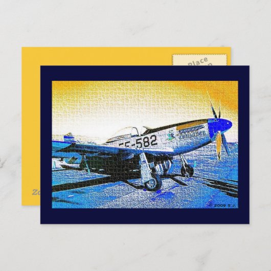 "P51 Mustang" © 2009 S.J. Postkarte (Vorne/Hinten)