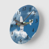 P51 Mustang Airplane Clock Runde Wanduhr (Winkel)