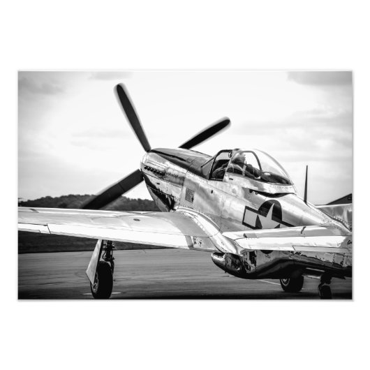 P51 Mustang B&W Fotodruck (Vorne)
