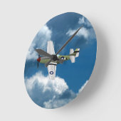 P51 Mustang Flugzeug-Uhr Runde Wanduhr (Winkel)
