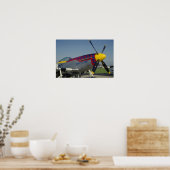 P51 Mustang, Nasenkegel/Propeller mit Nasenkunst Poster (Küche)
