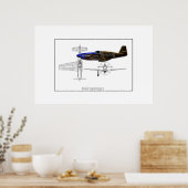 P51 Mustang Poster (Küche)