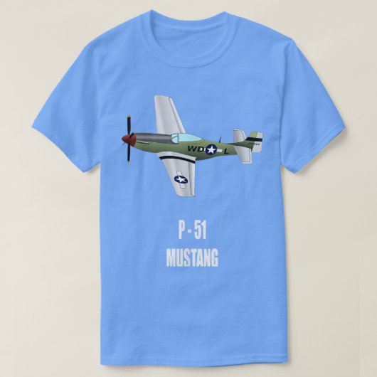 P51 MUSTANG WORLD WAR II MILITARY AIRPLANE SHIRT (Design vorne)
