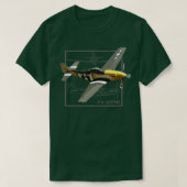 P51 Mustang WW2 Kämpfer Flugzeug T-Shirt (Design vorne)