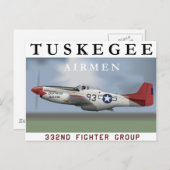 P51D "Red Schwanz" Mustang Postkarte (Vorne/Hinten)