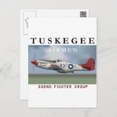 P51D Roter Schwanz Kämpfer geflogen von Tuskegee A Postkarte (Vorne/Hinten)