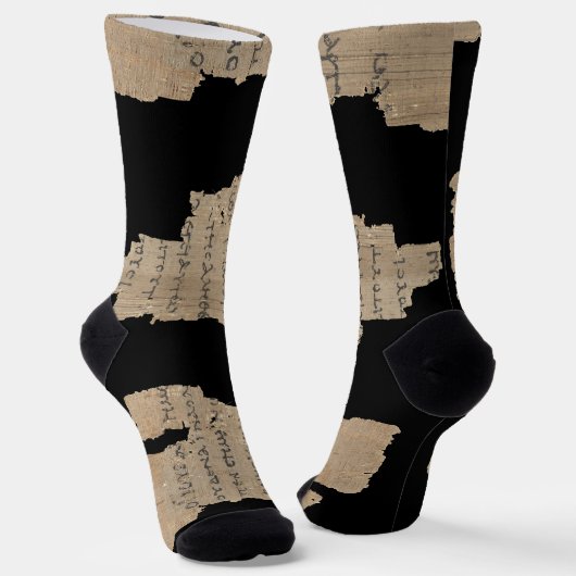 P52 Papyrus Fragment Socks –Earliest New Testament Socken (Gewinkelt)