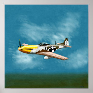 P5D Mustang Fighter ,East Anglia 1944 Poster