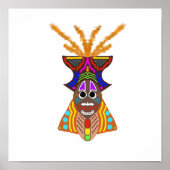 P69 - Farbiges Afrikanisches Masken-Poster Poster (Vorne)