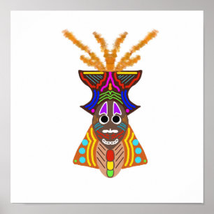 P69 - Farbiges Afrikanisches Masken-Poster Poster