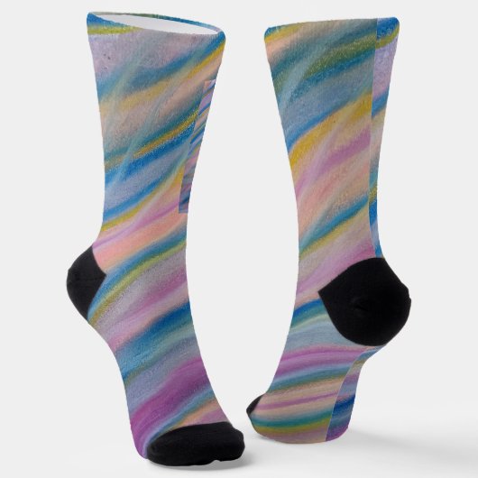 P6 Einzigartige farbenfrohe abstrakte Kunst Socken (Gewinkelt)