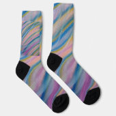 P6 Einzigartige farbenfrohe abstrakte Kunst Socken (Rechts)