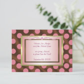 P6 Pink Brown Silk Polka Dot Save the Date Karte (Stehend Vorderseite)