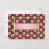 P6 Pink Brown Silk Polka Dot Save the Date Karte (Rückseite)