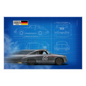 P 356 Blueprint Poster (Vorderseite)