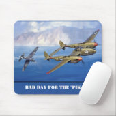 P-38 Aerial Battle with Messerschmitt Mousepad (Mit Mouse)