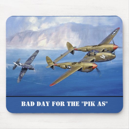 P-38 Aerial Battle with Messerschmitt Mousepad (Vorne)