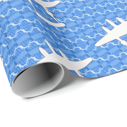 P-38 Blitzblau Geschenkpapier (Rolleneckpunkt)