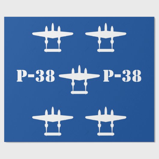 P-38 Blitzblau und weiß Geschenkpapier (Flach)