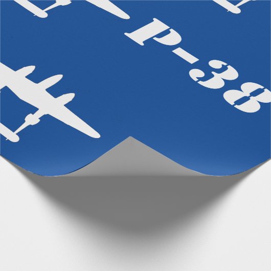 P-38 Blitzblau und weiß Geschenkpapier (Ecke)
