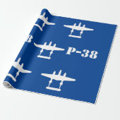 P-38 Blitzblau und weiß Geschenkpapier (Ungerollt)