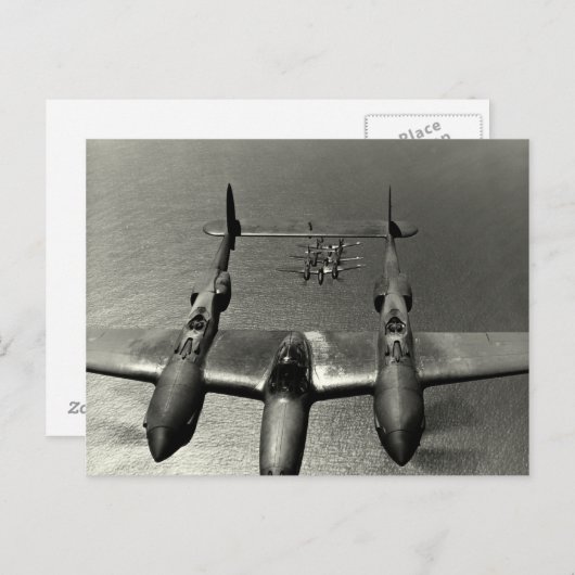 P-38-Blitze des Zweiten Weltkriegs Postkarte (Vorne/Hinten)