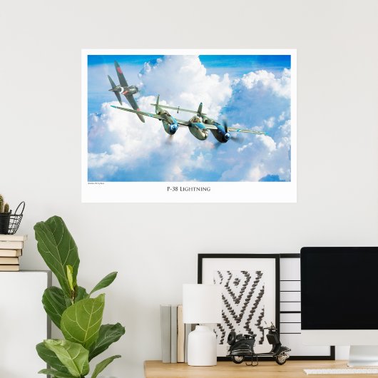 P-38 Blitze Poster (Heimbüro)