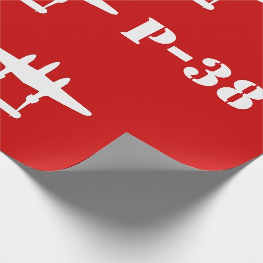 P-38 Blitze rot und weiß Geschenkpapier (Ecke)