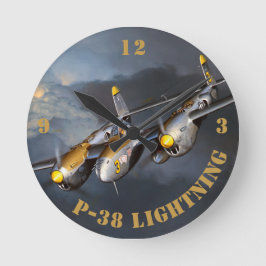 P-38 Blitze Runde Wanduhr