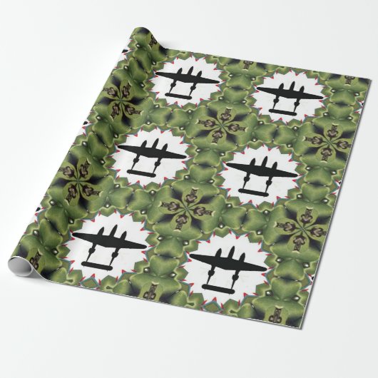 P-38-Blitze-Silhouette Geschenkpapier (Ungerollt)