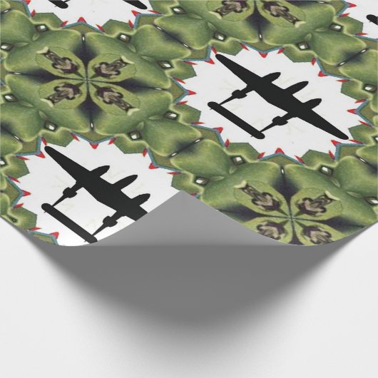 P-38-Blitze-Silhouette Geschenkpapier (Ecke)