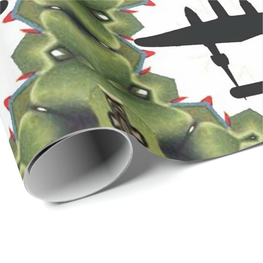 P-38-Blitze-Silhouette Geschenkpapier (Rolleneckpunkt)