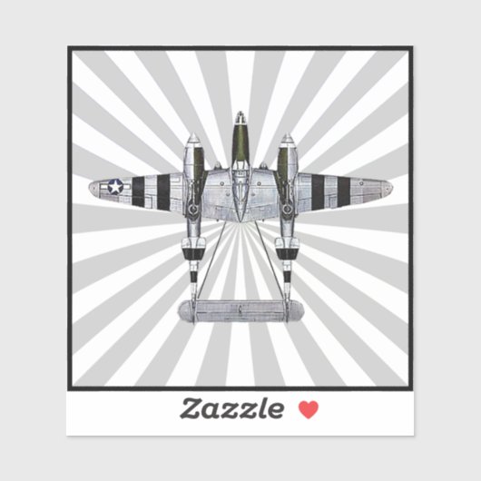 P-38-Blitze-Sternexplosion Aufkleber (Blatt)