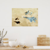 P-38 Blitze und F-15-Adler Poster (Küche)