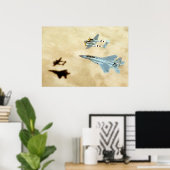 P-38 Blitze und F-15-Adler Poster (Heimbüro)