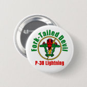 P-38-Blitzengabelblitz-Button Button (Vorne & Hinten)