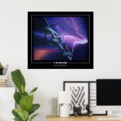 P-38-Blitzengesteinte Teufelsbärenposter Poster (Heimbüro)